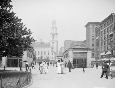 Park Street Church and Tremont Street Mall, Boston, Massachusetts by Detroit Publishing Co.